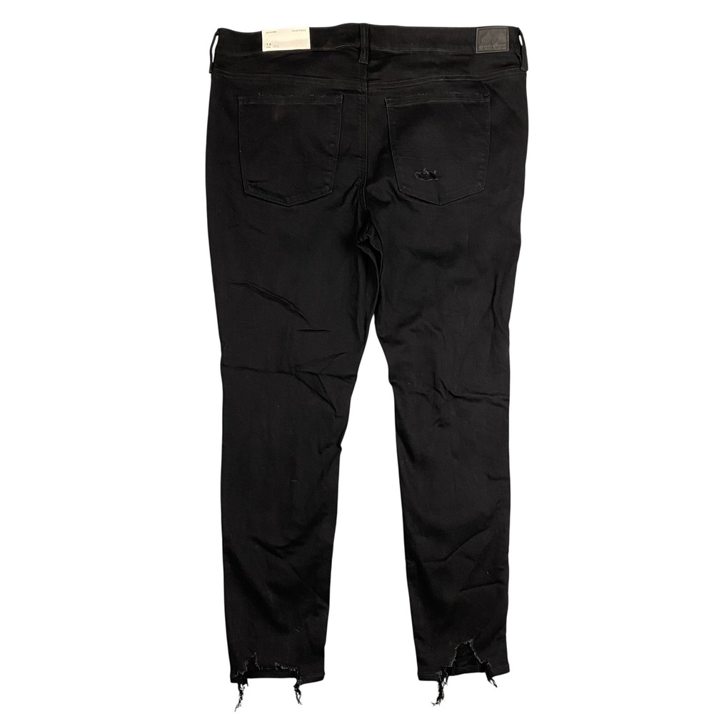 American Eagle Dream Stretch Distressed Destroyed Black Jegging Womens 18 NEW - Picture 2 of 16